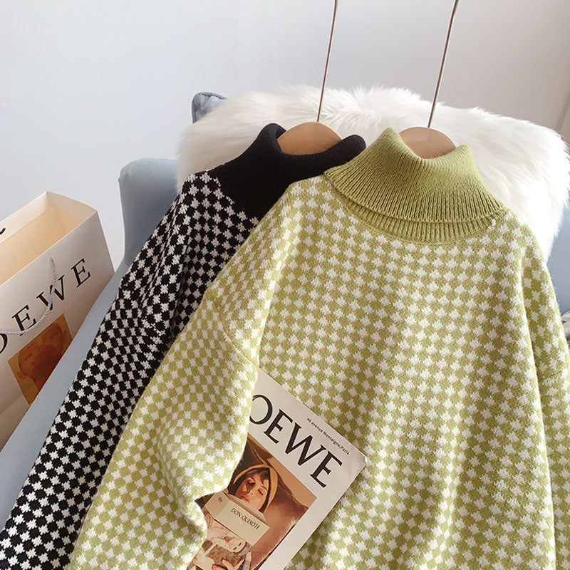 High neck sweater women's bottomed shirt lazy inner top 5196