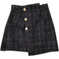 Korean irregular design waist A-shaped thin plaid skirt  5322