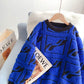 Three dimensional flocking plaid sweater  5184