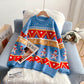 Roter Pullover mit Rundhalsausschnitt im Weihnachtsstil 5132