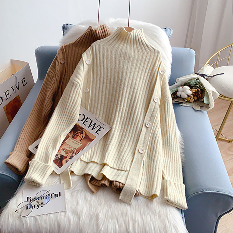 Vintage Strickjacke mit Stehkragen und Knöpfen 5138