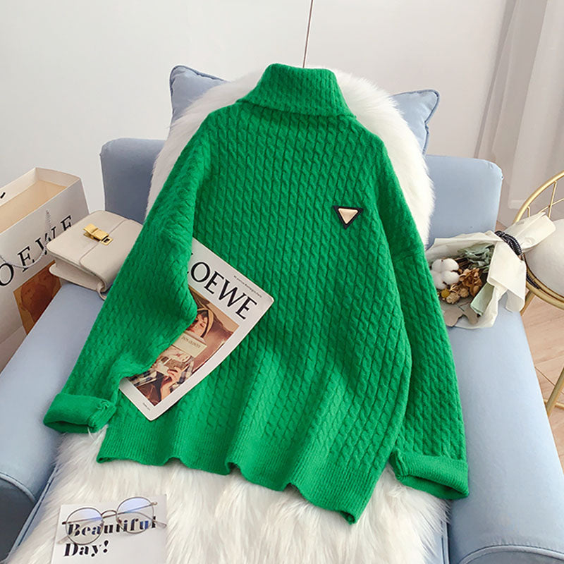 Lazy wind Vintage turtleneck sweater  5152