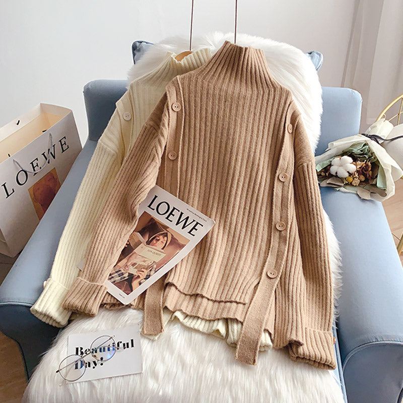 Vintage Strickjacke mit Stehkragen und Knöpfen 5138