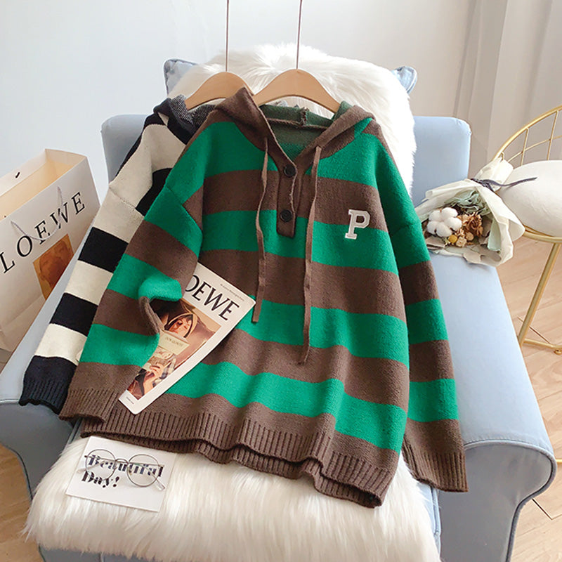 Gestreifter Kapuzenpullover Pullover Gestreifter Kapuzenpullover 5192