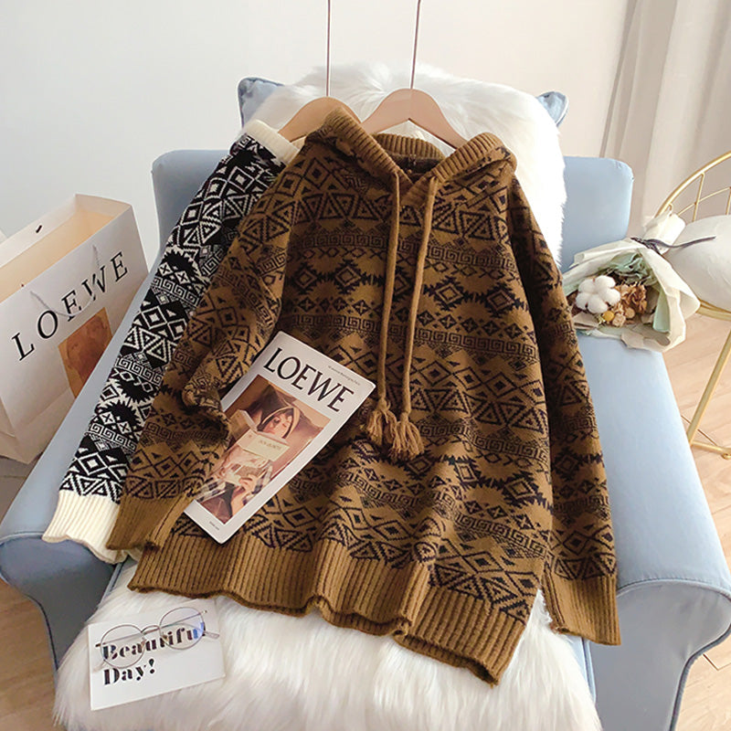 Korean retro lazy wind long sweater  5139