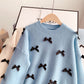 Sanfter Schleifenpullover Pullover Pullover Top 5120