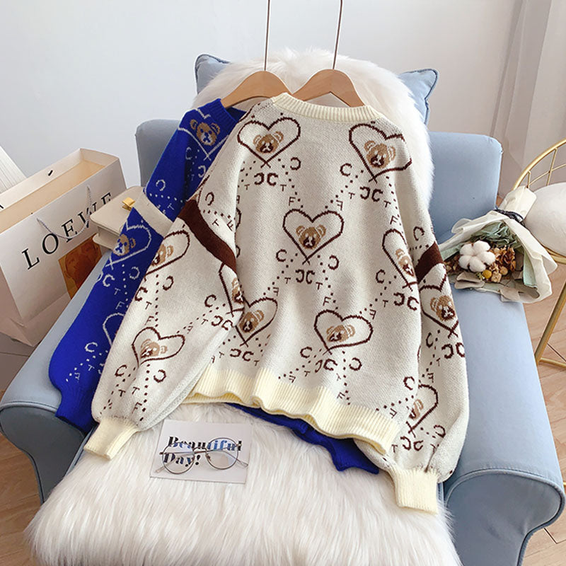 Lazy wind Cartoon Bear sweater  5147