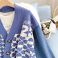 Vintage Port style sleeve denim sweater splicing coat  5121