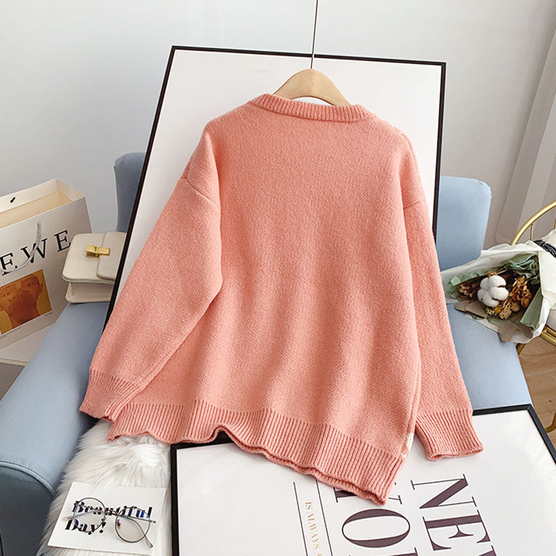 Japanese retro cute rabbit jacquard sweater  5175