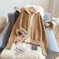 Koreanische Kapuzenpullover-Mantel-Strickjacke 5219