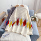 Vintage Lingge jacquard sweater, lazy and advanced  5227