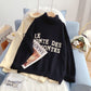 High neck sweater loose lazy coat letter sweater  5232
