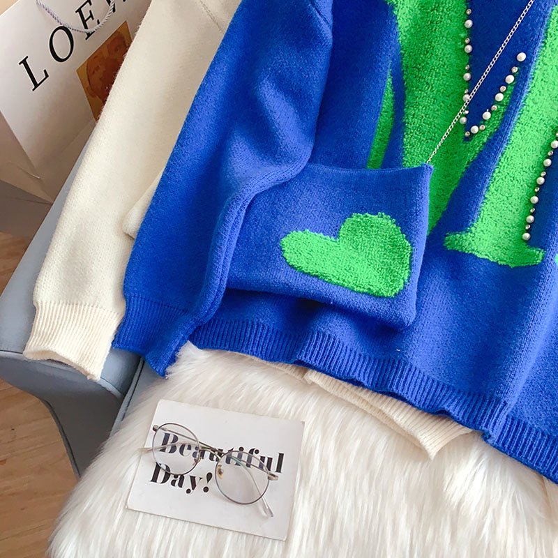 Korean lazy wind soft milk sweater  5193