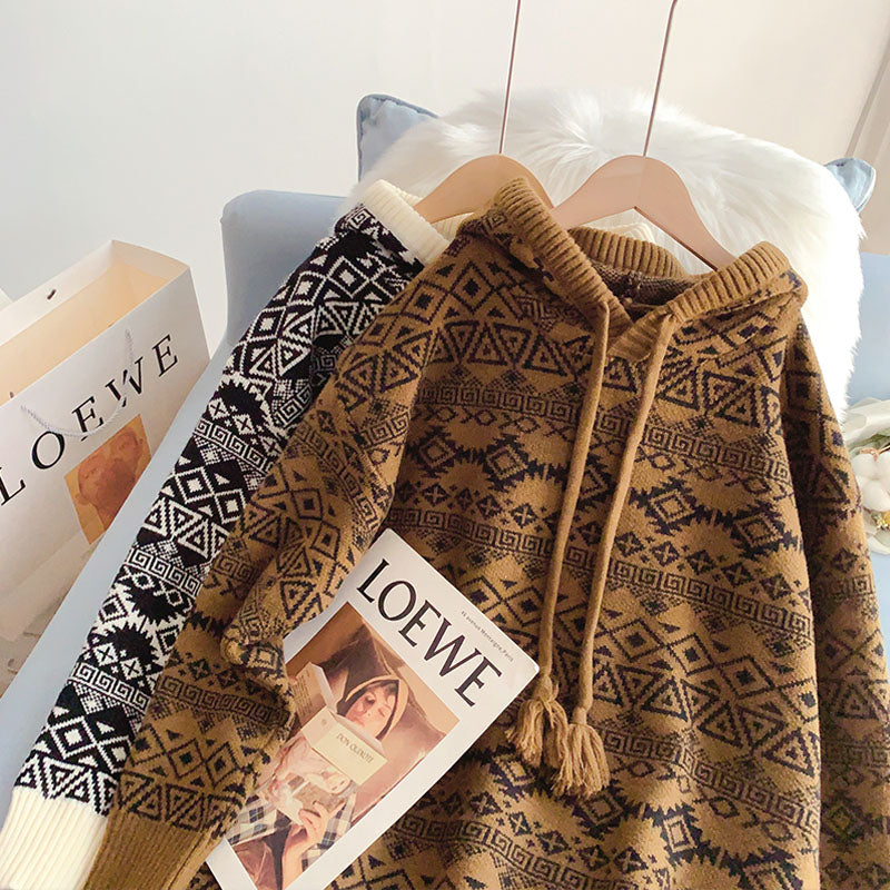 Korean retro lazy wind long sweater  5139