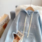 Lazy letter embroidered Hoodie sweater  5158