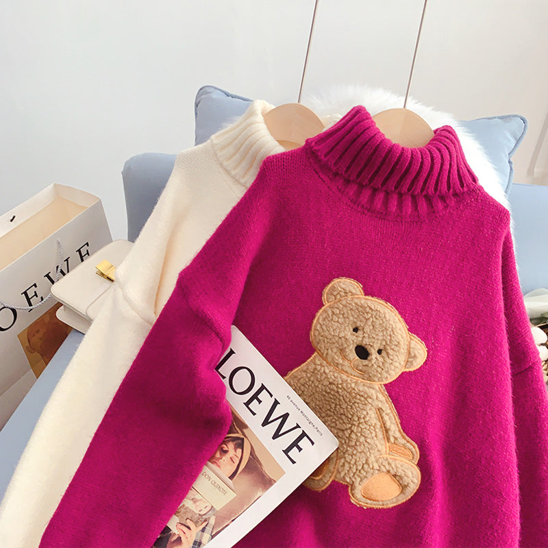 Cartoon Bear Lazy Wind Pullover im ausländischen Stil 5238