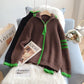 Lazy Design Strickjacke mit Stehkragen und Reißverschluss für Damen 5137