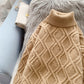 Vintage twist turtleneck sweater with Knitted Top  5108