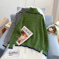 High neck stripe bottomed sweater  5183