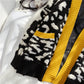 Leopard print foreign style knitted cardigan piecing European goods  5105