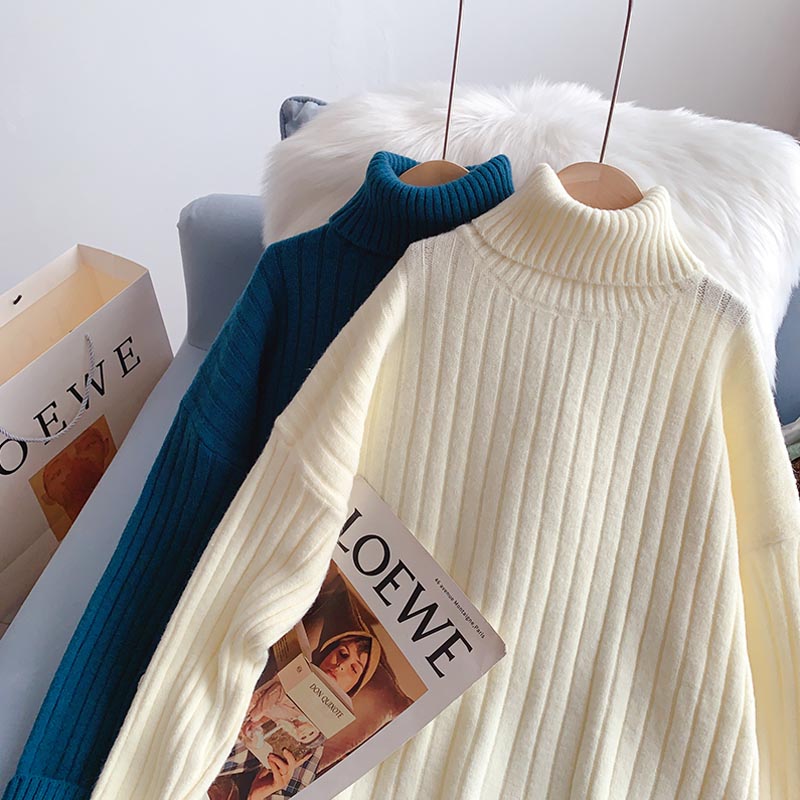Hochgeschlossener Pullover im ausländischen Stil mit gestricktem Boden 5091