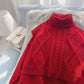 Folding high necked sweater suit two-piece set  4958
