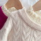 Design sense hemp lace collar sweater  4949
