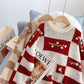 Weihnachten bestickter Pullover japanischer Damenpullover 4976