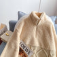 Lamb wool stitched sweater sweater sweater jacket  4974