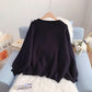 Pullover im College-Stil für Damen, lockerer Pullover Sweater Top 5090