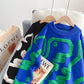 Lazy wind three-dimensional flocking sweater female  4952