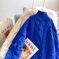 Klein Blue premium stitched twist turtleneck sweater  5039