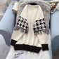 Retro thousand bird grid imitation mink coat female  5057