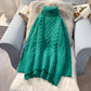 High neck coarse wool twist sweater  5089