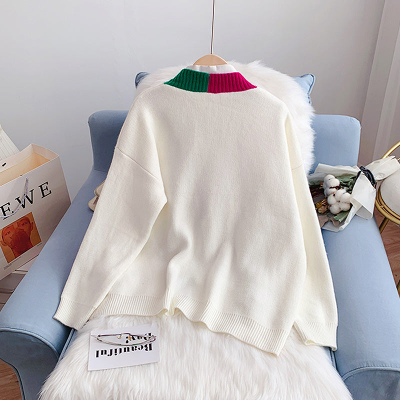 Pullover mit Kontrastmantel Pullover mit Kontrastmantel 4982