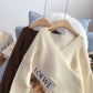 Korean V-Neck Sweater Vintage loose lazy top  4971