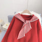 Pullover im College-Stil für Damen, lockerer Pullover Sweater Top 5090