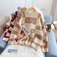 Weihnachten bestickter Pullover japanischer Damenpullover 4976