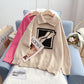 High neck zipper sweater female design sense minority  4985