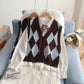 Vintage Lingge überlappende Strickweste 5026