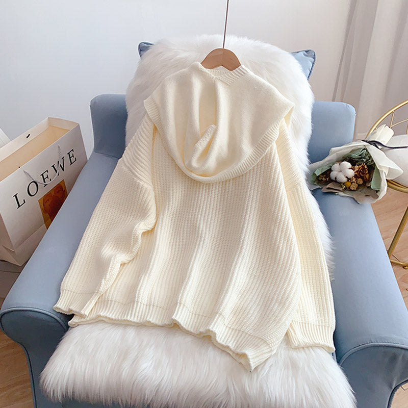 Hooded shawl sweater new sweater  5059