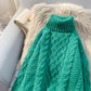 High neck coarse wool twist sweater  5089