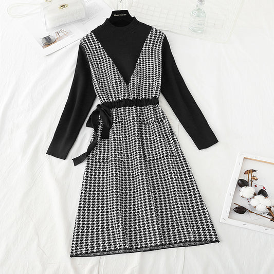Nouveau modèle mille oiseaux avec robe en laine à fond 4746