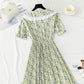 Chiffon floral skirt temperament gentle wind tea break Platycodon skirt  4901