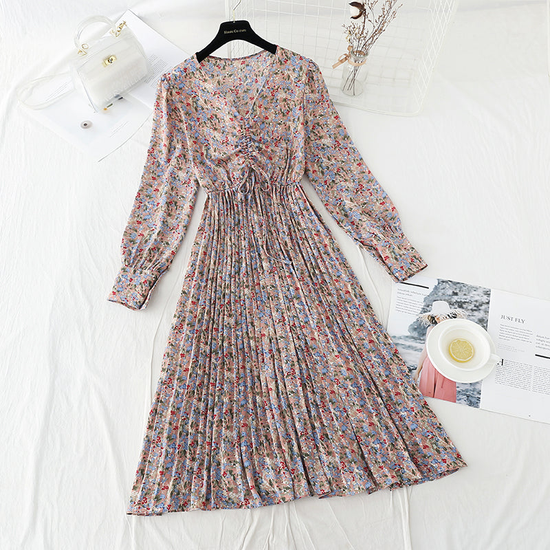 Neu Teepause Feenrock Retro Minderheit Chiffon Kleid 4826