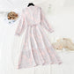 With coat and chiffon floral dress, it looks thin and fits inside  4842