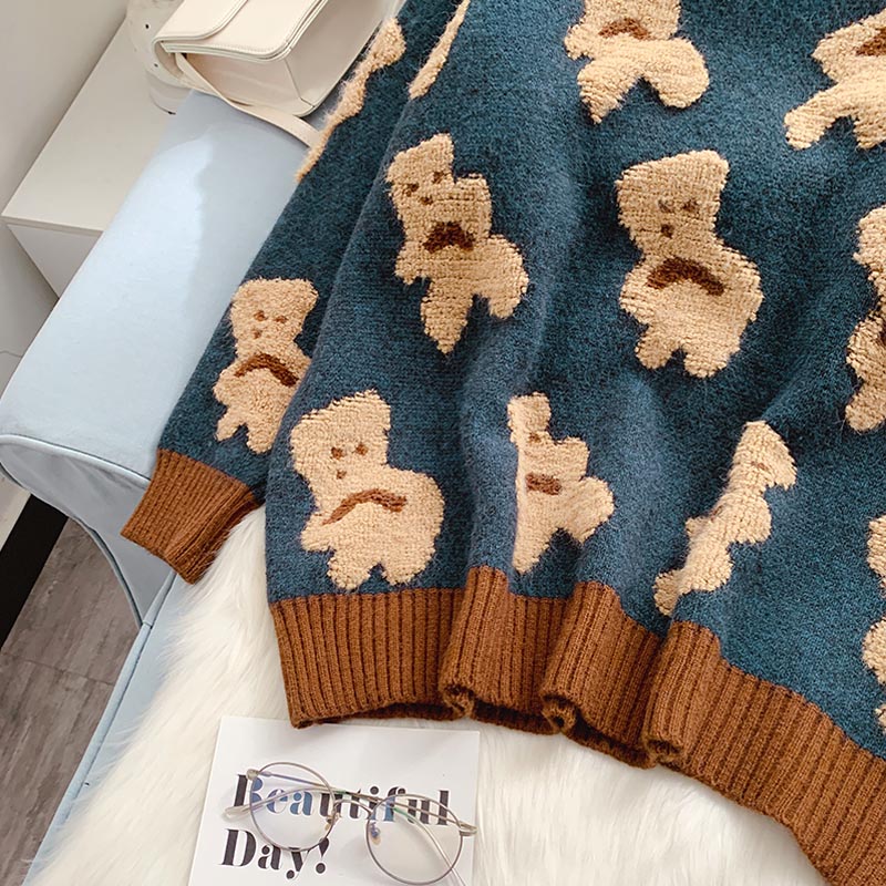 Tragen Sie einen sanften japanischen Lazy Coat über dem Little Bear Pullover 5025