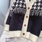 Retro thousand bird grid imitation mink coat female  5057
