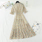 New sweet Floral Chiffon French V-neck slim fairy skirt  4872