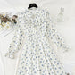 The new chiffon dress is soft and worn over the knee, showing a thin floral skirt  4819